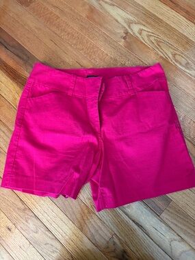 Ann Taylor Hot Pink Cotton Blend Bermuda Shorts